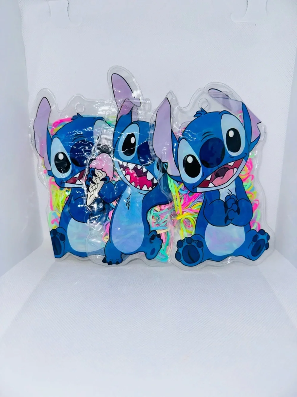 New 3pc Small Hair Ties in Stitch Bags